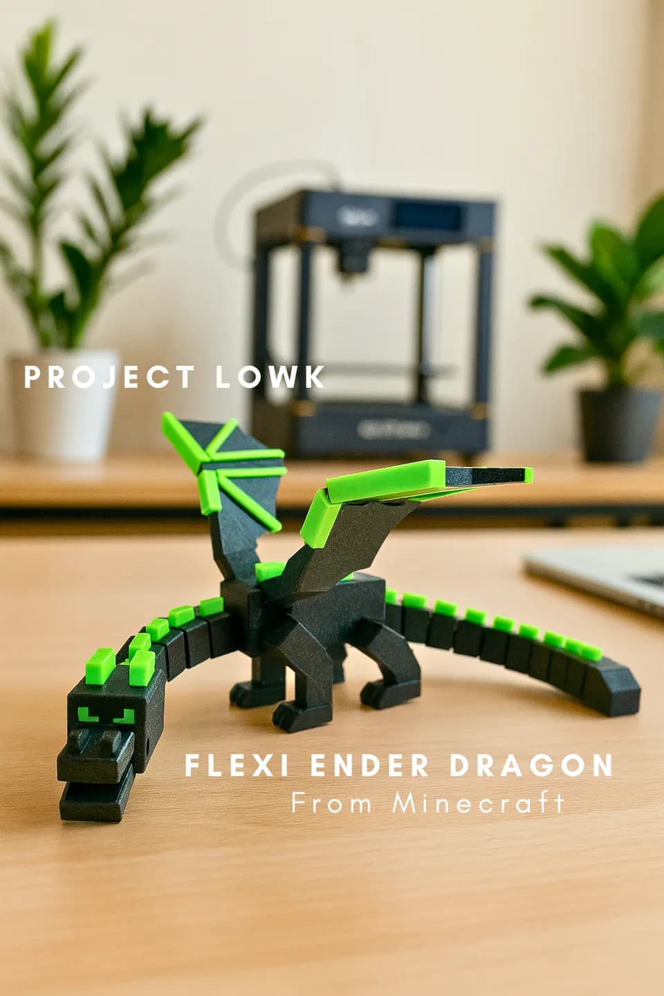 Flexi Ender Dragon Print in PLace | Minecraft Dragon | Lowk Dragon